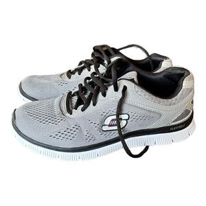 SKECHERS Flex Appeal Memory Foam Sneakers Gray Black Women’s Size 7.5 VGC